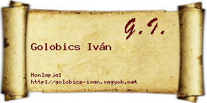 Golobics Iván névjegykártya