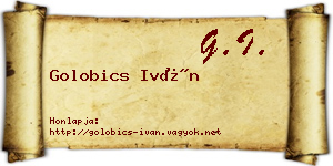 Golobics Iván névjegykártya